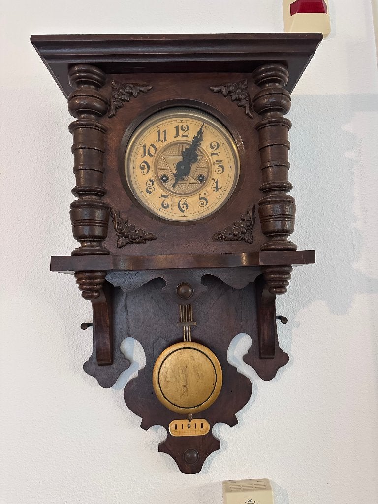 Antieke vrijslinger wandklok 1890, Ophalen of Verzenden
