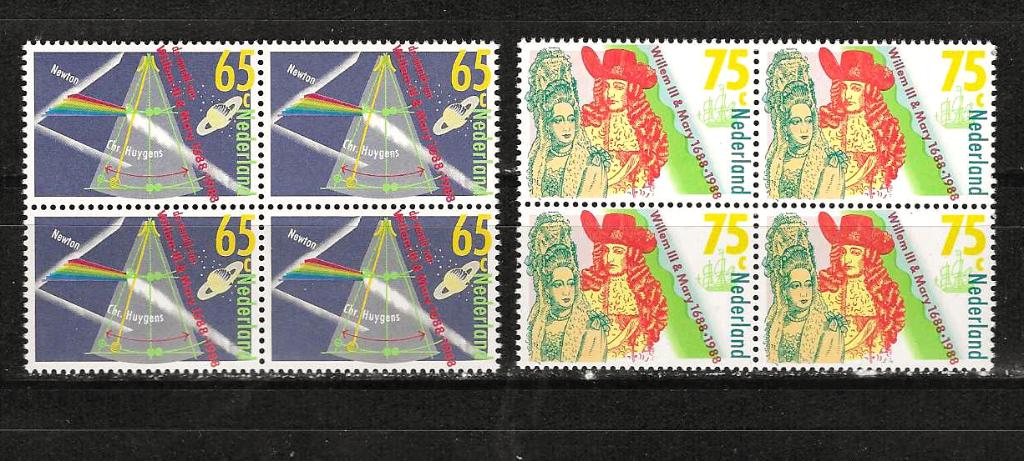 Nl 1406-1407 postfris blok van 4, Ophalen of Verzenden, Na 1940, Postfris