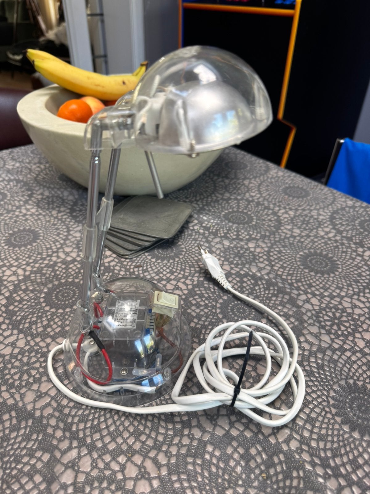 Massive transparante lamp ’80 Memphis tijdperk, antenne lamp, Gebruikt, Overige merken, Vintage, 45 cm