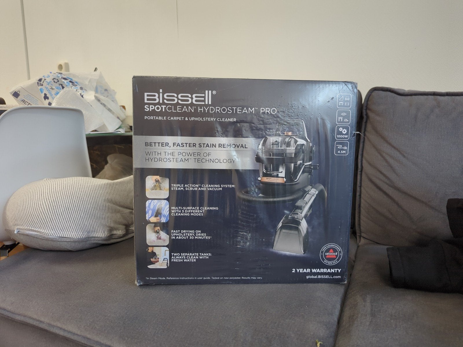 Bissell SpotClean HydroSteam Pro - Draagbare Tapijtreiniger, Overige merken, Nieuw, Vloerreiniger, Minder dan 1200 watt