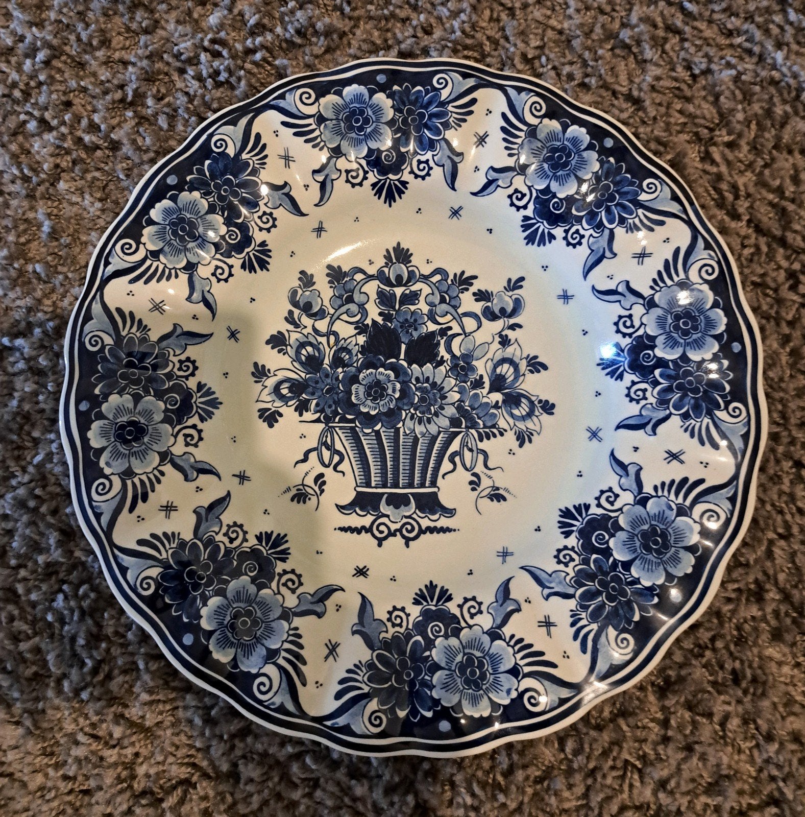 Royal Goedewaagen Blue Delft Antiek Bord - 36 cm, Ophalen