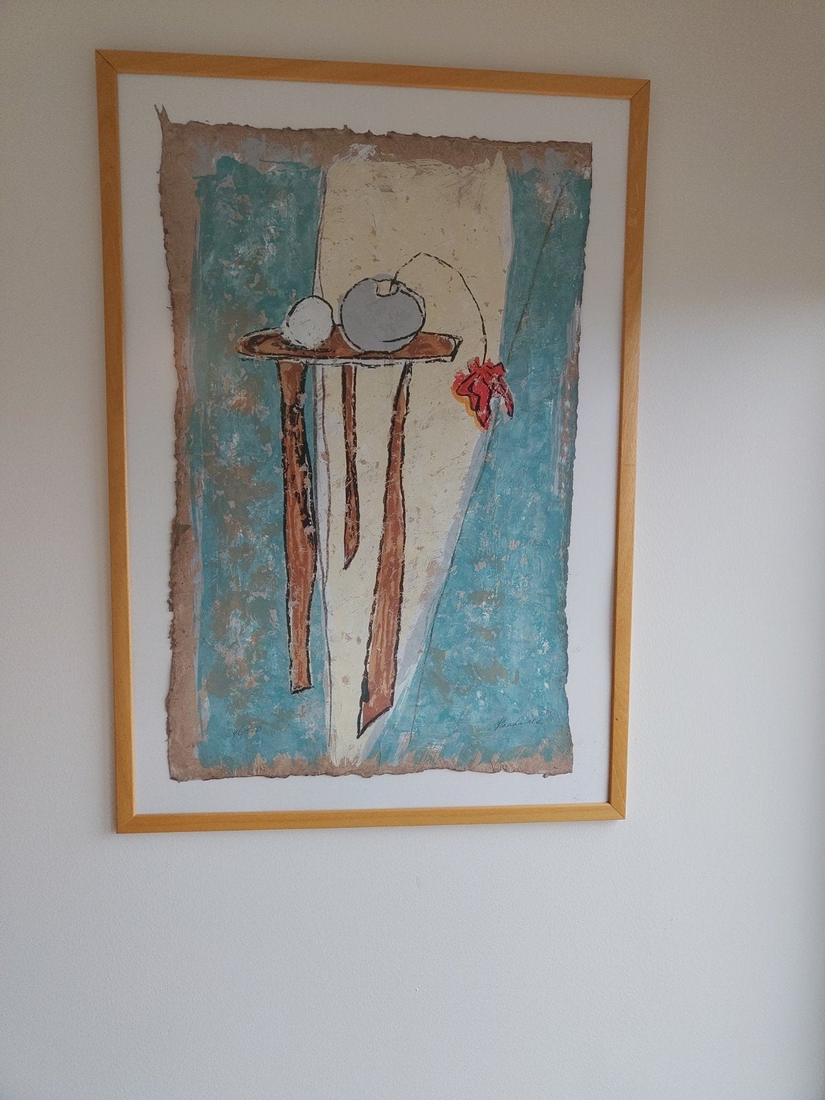 Abstract stilleven met bloem, Antiek en Kunst, Ophalen, Stilleven, Gelimiteerde oplage, Papier/karton