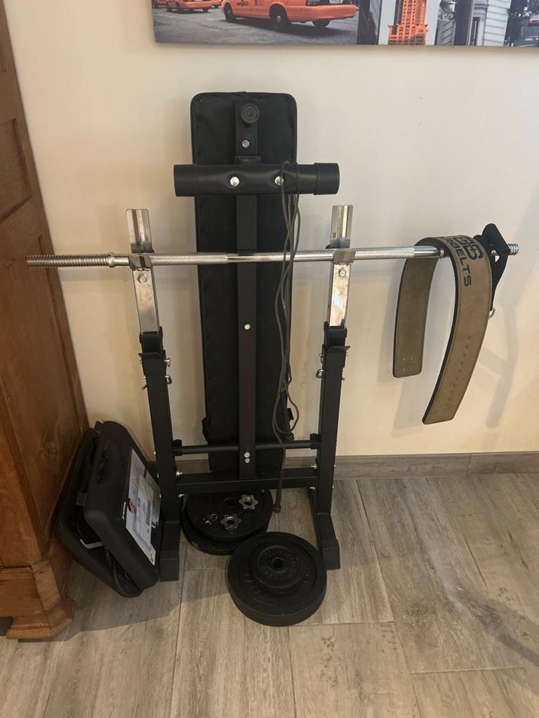 Complete Fitness Set: Bank, Halters, Gewichten & Meer, Sport en Fitness, Fitnessmaterialen, Ophalen, Gebruikt, Armen, Fitnessbank