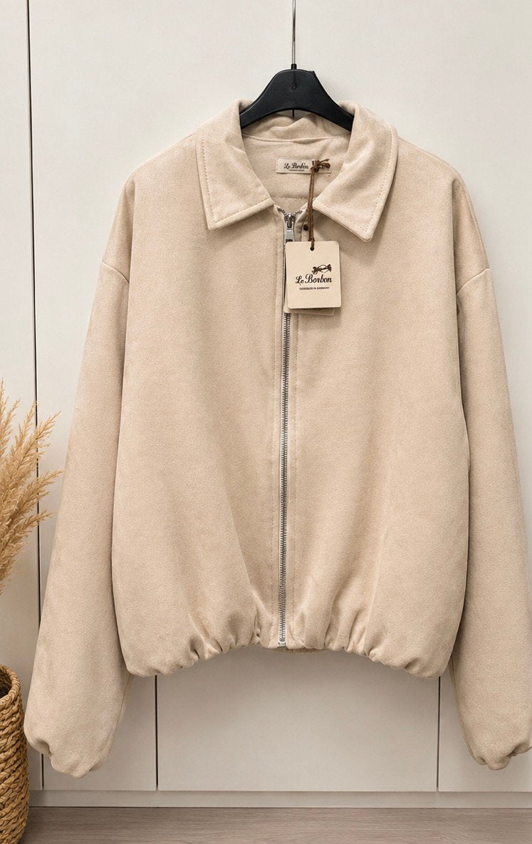 Le Bonbon Beige Suède Look Jasje nieuw, Maat 38/40 (M), La bonbon, Beige, Nieuw