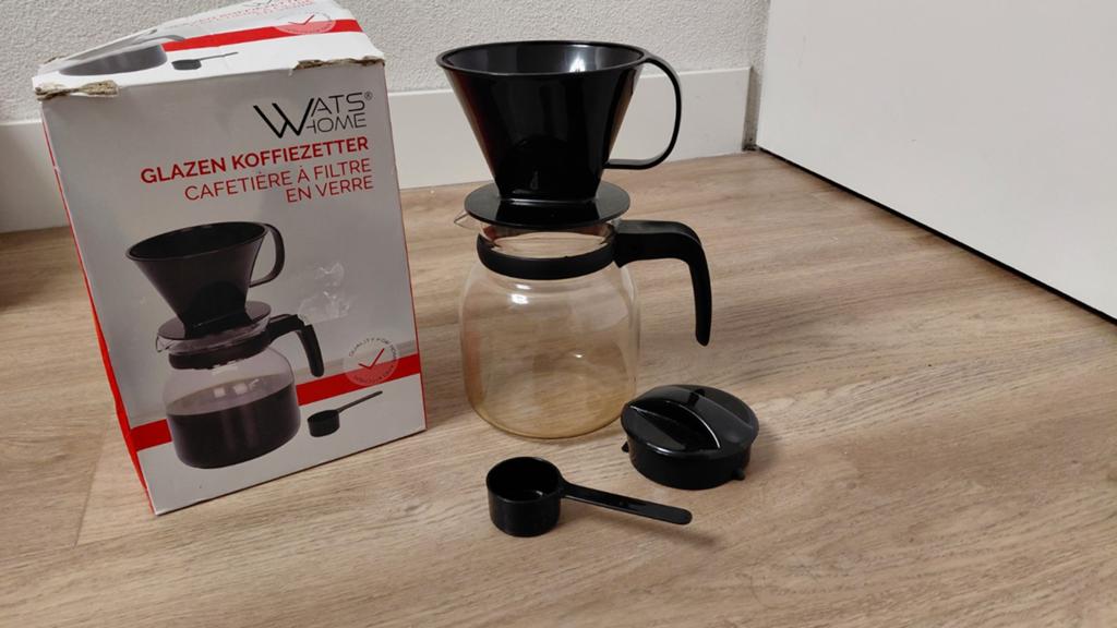 Wats Home Glazen Koffiezetter - handig voor de Camping!, Gemalen koffie, Ophalen of Verzenden, 4 tot 10 kopjes, Koffiemachine