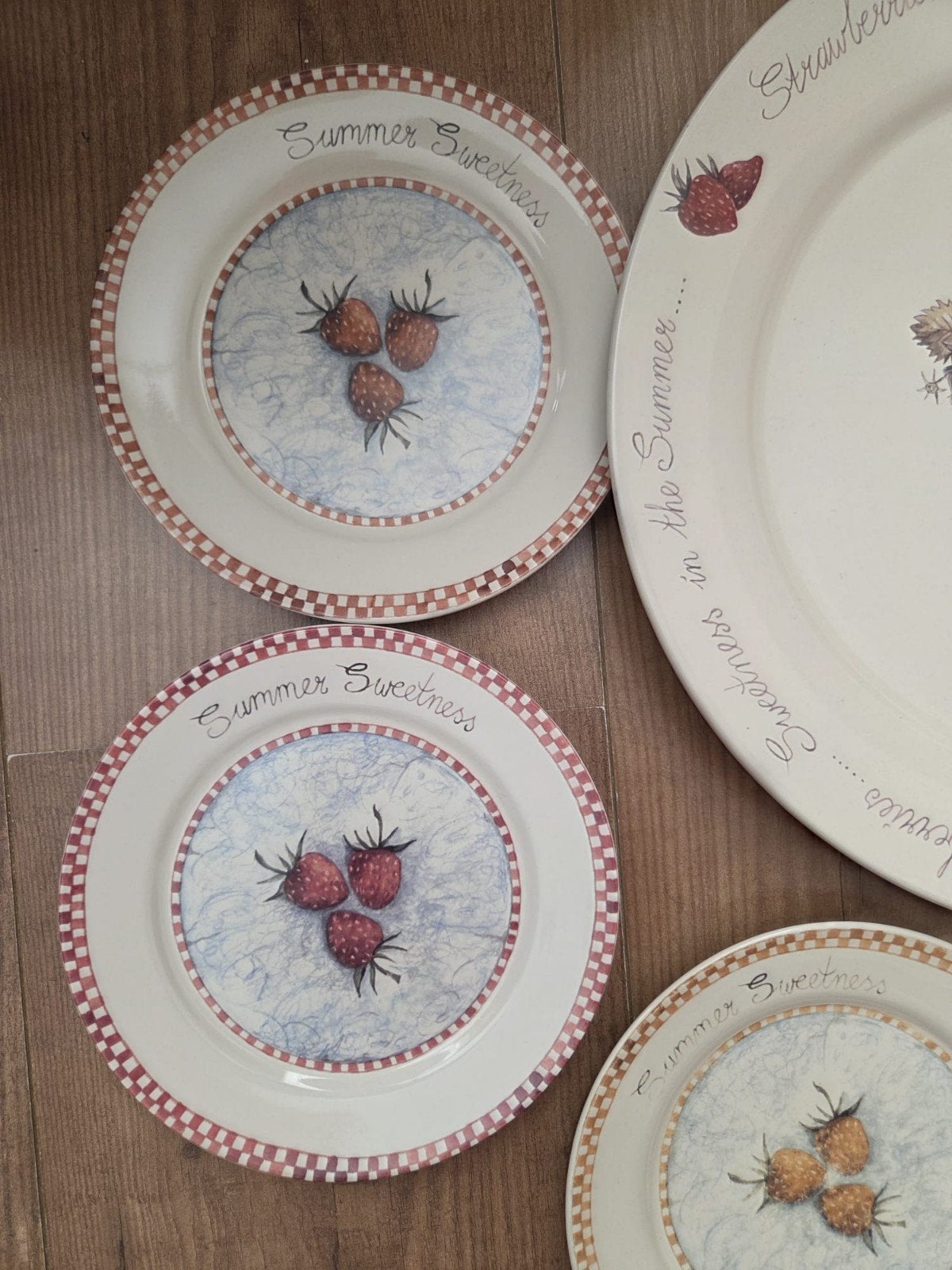 JET by Ter Steege Strawberry taartservies | 7-delig, Gebruikt, Jet, Ophalen of Verzenden, Overige stijlen