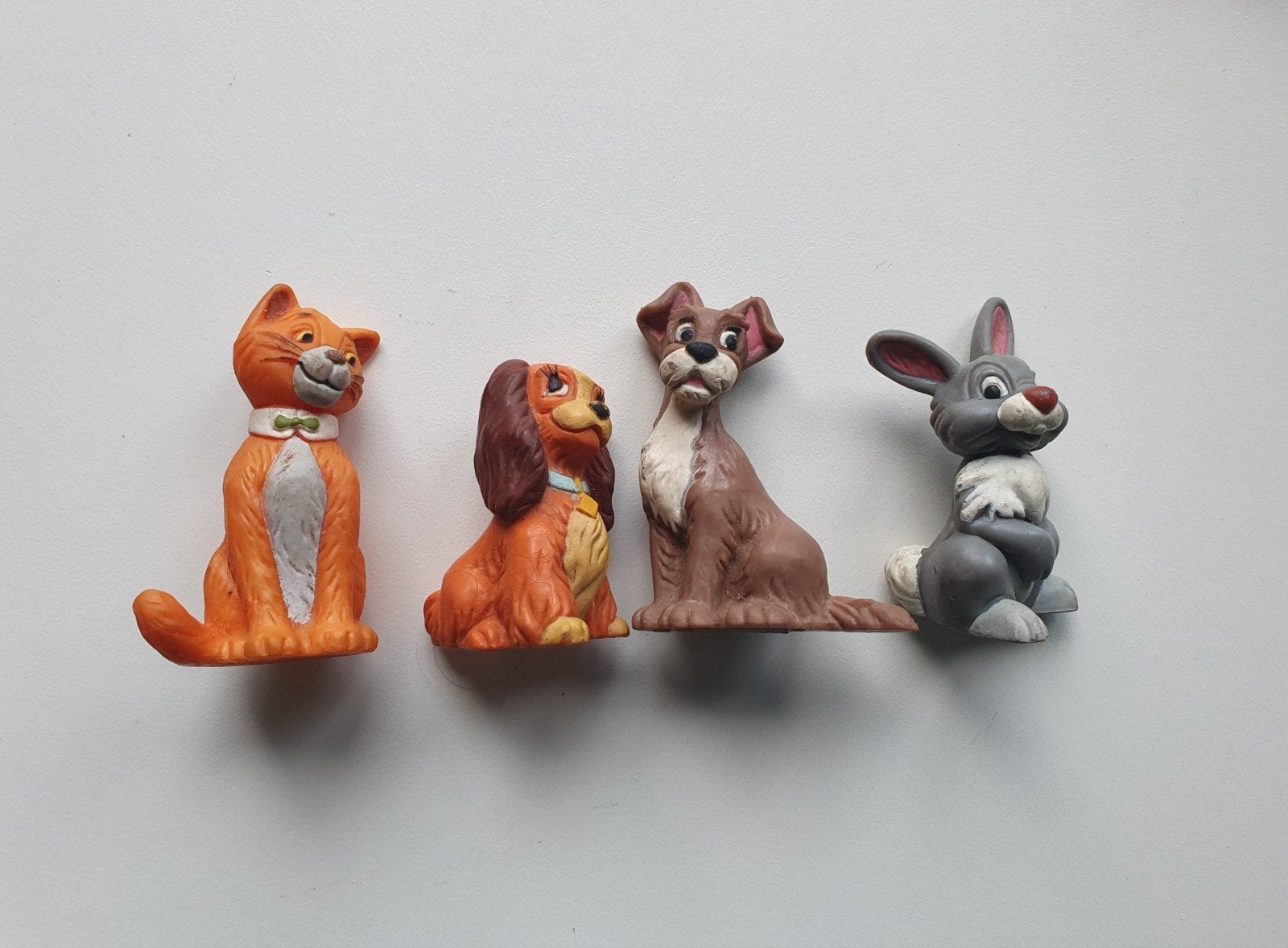 4 Disney Bullyland Figuren  o.a  Lady en de Vagenbond      i, Ophalen of Verzenden, Overige figuren, Zo goed als nieuw, Beeldje of Figuurtje