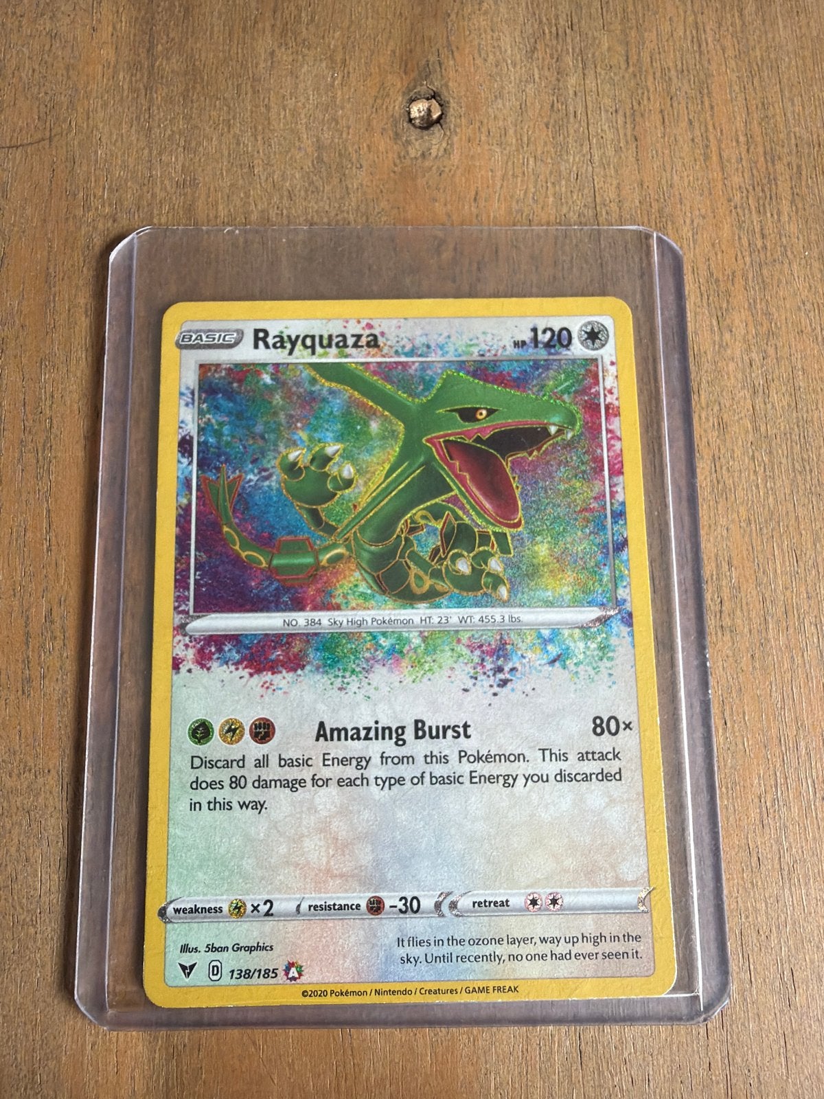 Rayquaza Amazing Rare Pokémon Kaart (D 138/185), Ophalen of Verzenden, Zo goed als nieuw, Losse kaart, Foil