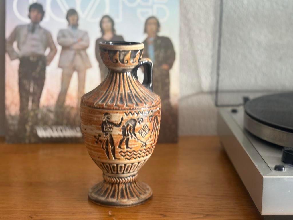 Vintage Bay Keramik Amfora Vaas Jaren '70 - Grieks Design, Antiek en Kunst, Antiek | Keramiek en Aardewerk, Ophalen of Verzenden