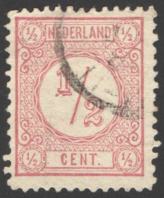 Nederland NVPH nr 30 gestempeld Cijfer 1876, Ophalen of Verzenden, T/m 1940, Gestempeld