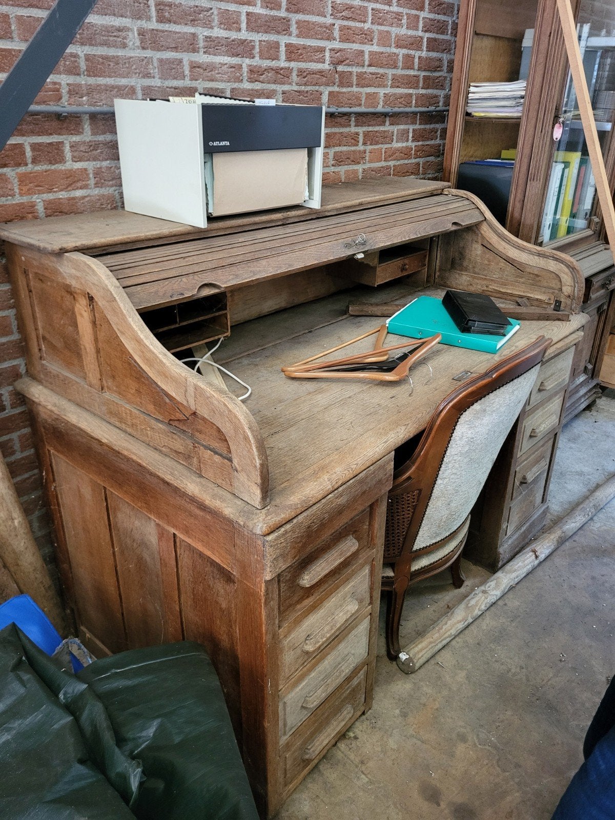 Antiek rolluikbureau van eikenhout, Ophalen of Verzenden