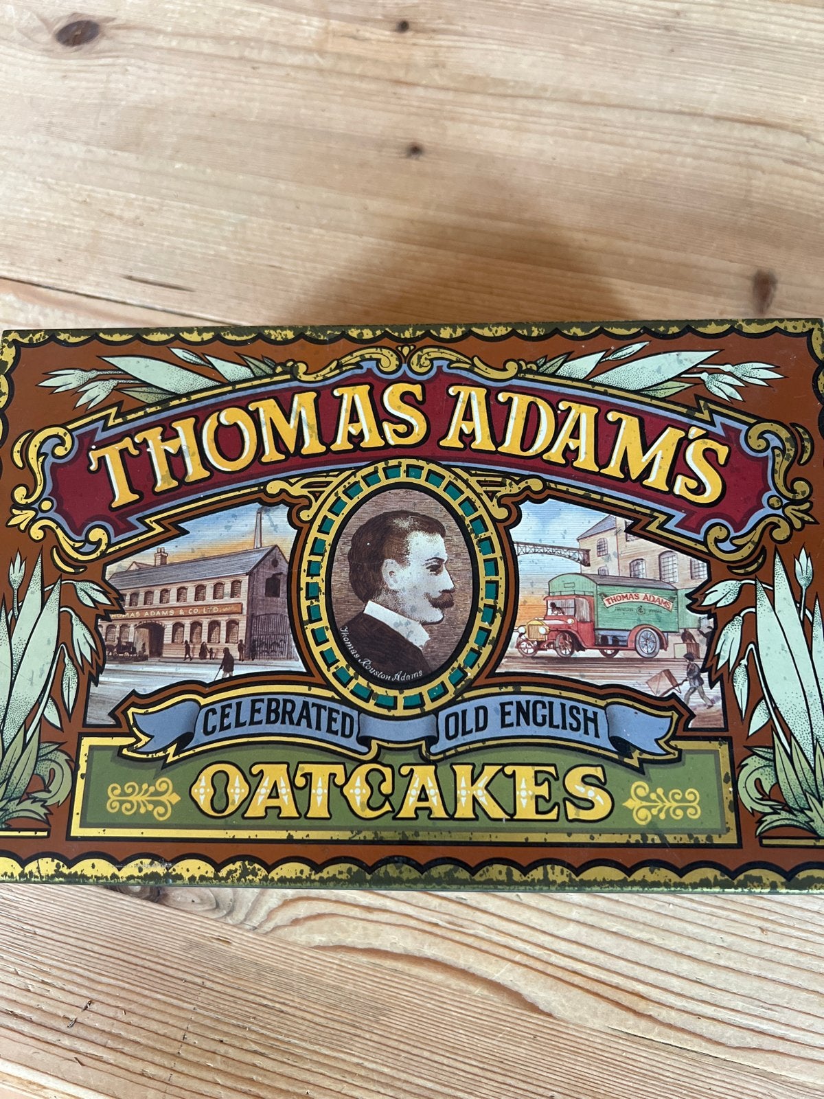 Vintage Thomas Adams Oatcakes blikken doos, Antiek en Kunst, Ophalen of Verzenden