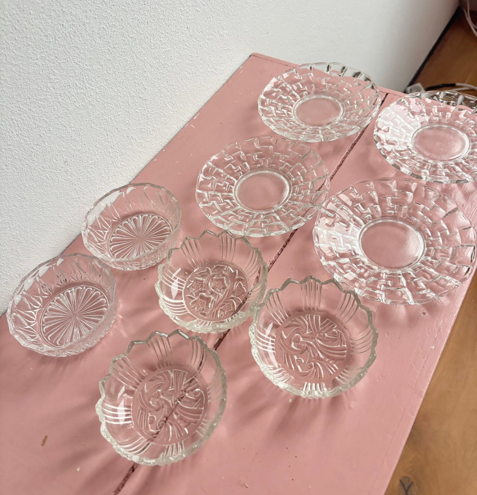 Vintage glazen kristallen Schaaltjes, Ophalen, Zo goed als nieuw