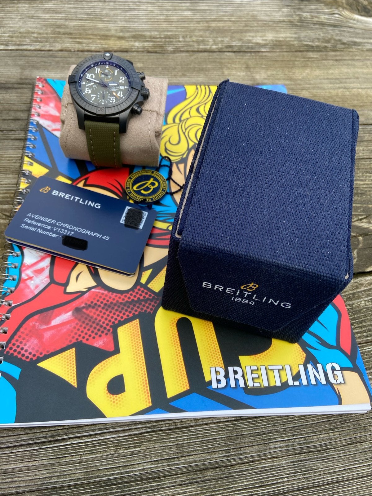 Breitling Avenger Chrono 45 Night Mission, Sieraden, Tassen en Uiterlijk, Overige materialen, Breitling, Polshorloge, Overige materialen