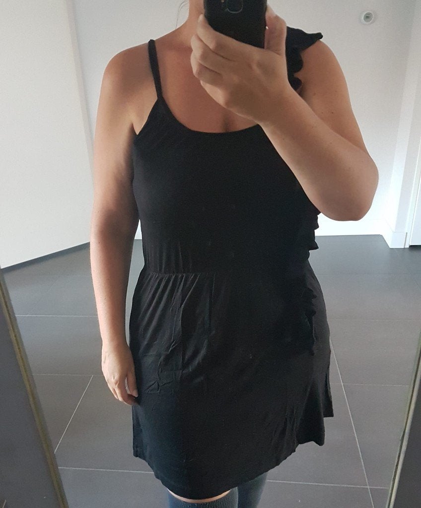 Jurk Zwart Mango L, Kleding | Dames, Mango, Verzenden, Zwart, Maat 42/44 (L)