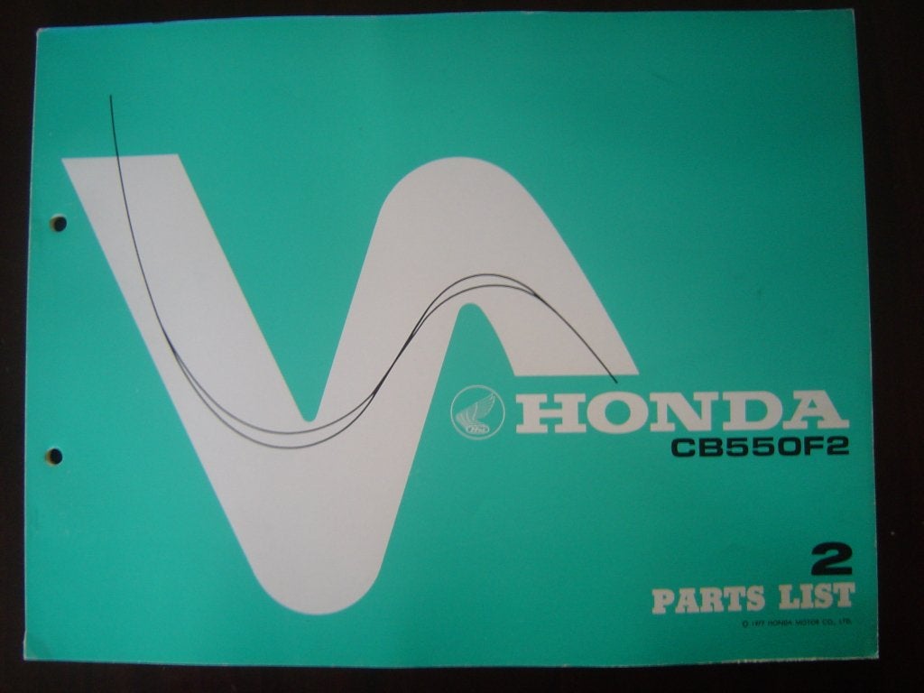 Honda CB550 F2 1977 motorcycle parts list CB 550 four, Ophalen of Verzenden, Honda