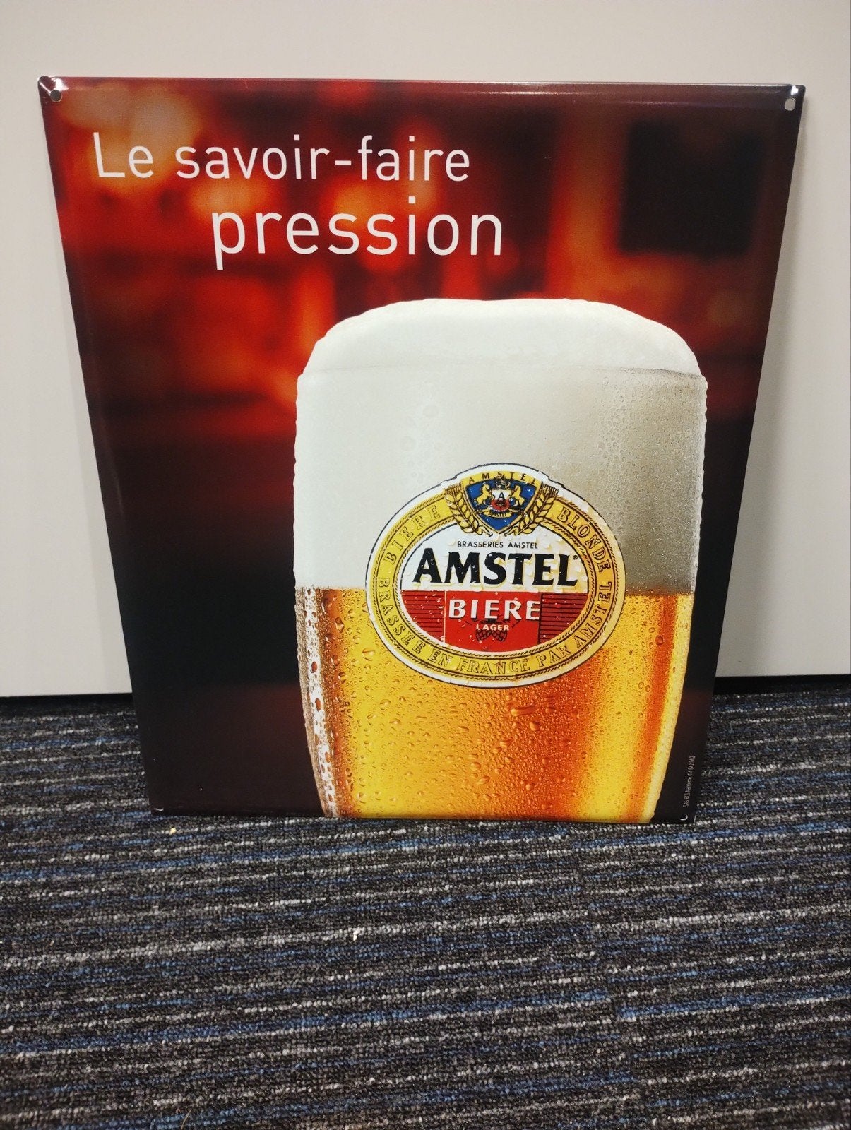 Amstel bier reclamebord, Verzamelen, Biermerken, Ophalen of Verzenden, Nieuw, Reclamebord, Plaat of Schild, Amstel