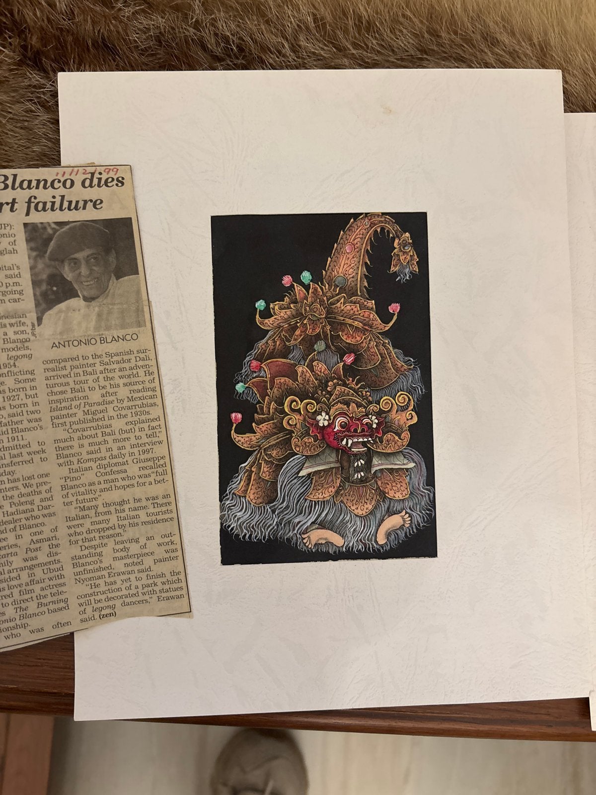 Unieke Balinese kunstprint - Handgemaakt, Ophalen of Verzenden