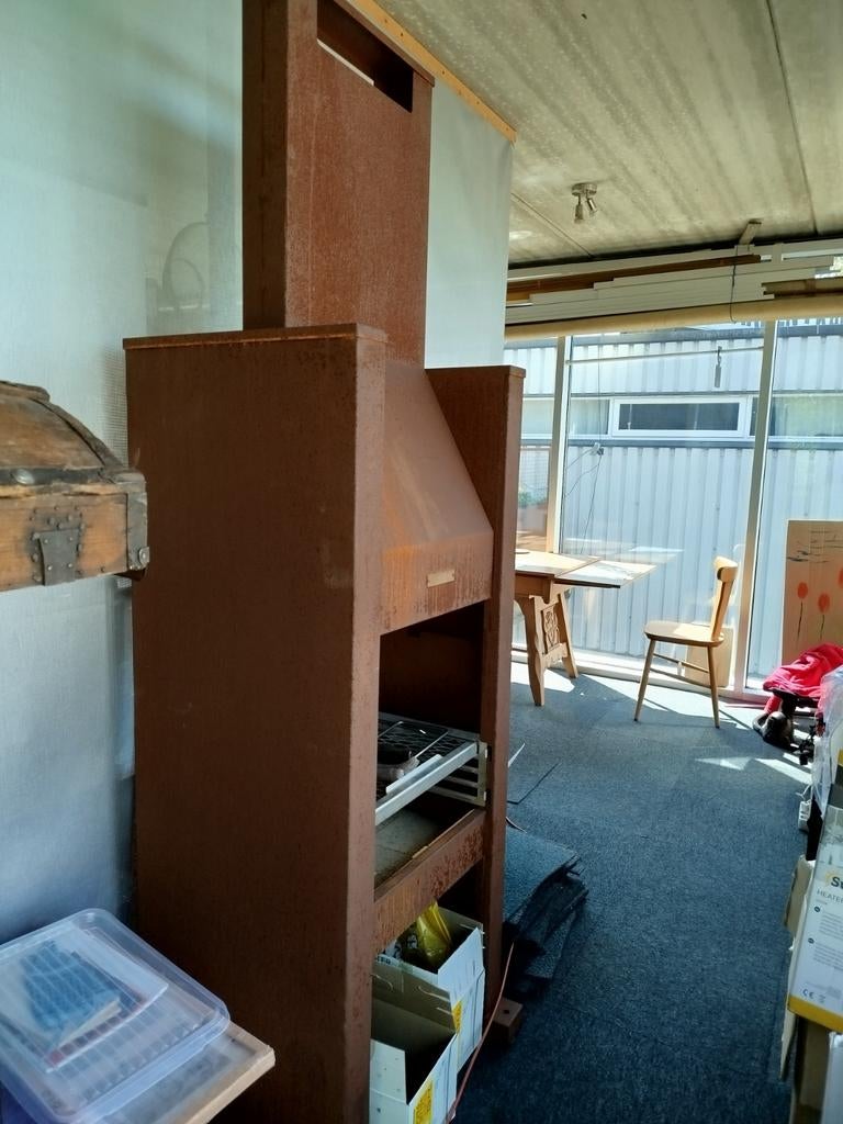 JANCO de Jong buitenhaard / barbecue van cortenstaal, Tuin en Terras, Ophalen of Verzenden, Gebruikt