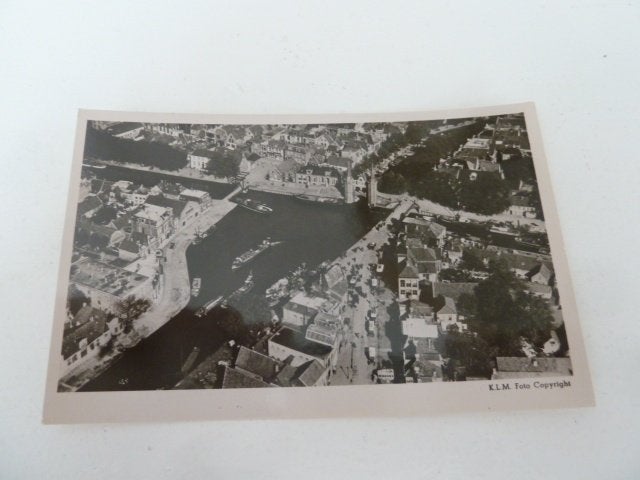 Sneek circa 1950 Luchtfoto KLM, Ophalen of Verzenden, 1940 tot 1960, Ongelopen, Friesland