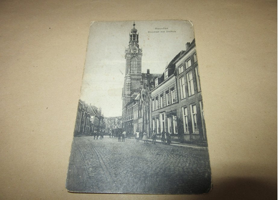 Heusden - Breestraat met Stadhuis, Verzamelen, Verzenden, Voor 1920, Gelopen, Noord-Brabant