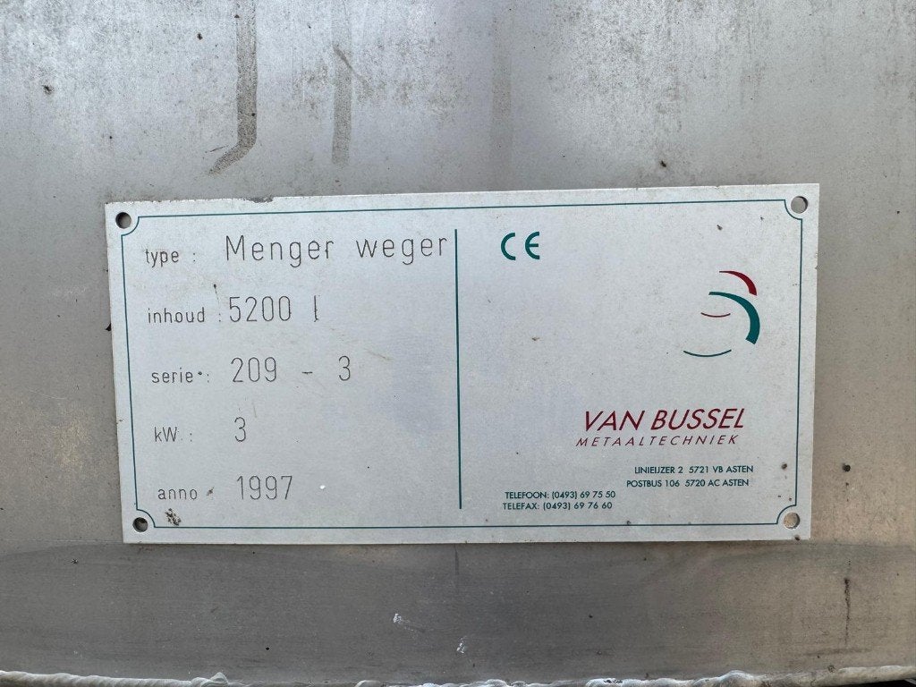 Brijvoer menger 5200 , 2700 en 1700 liter, Ophalen of Verzenden, Veehouderij, Voertechniek