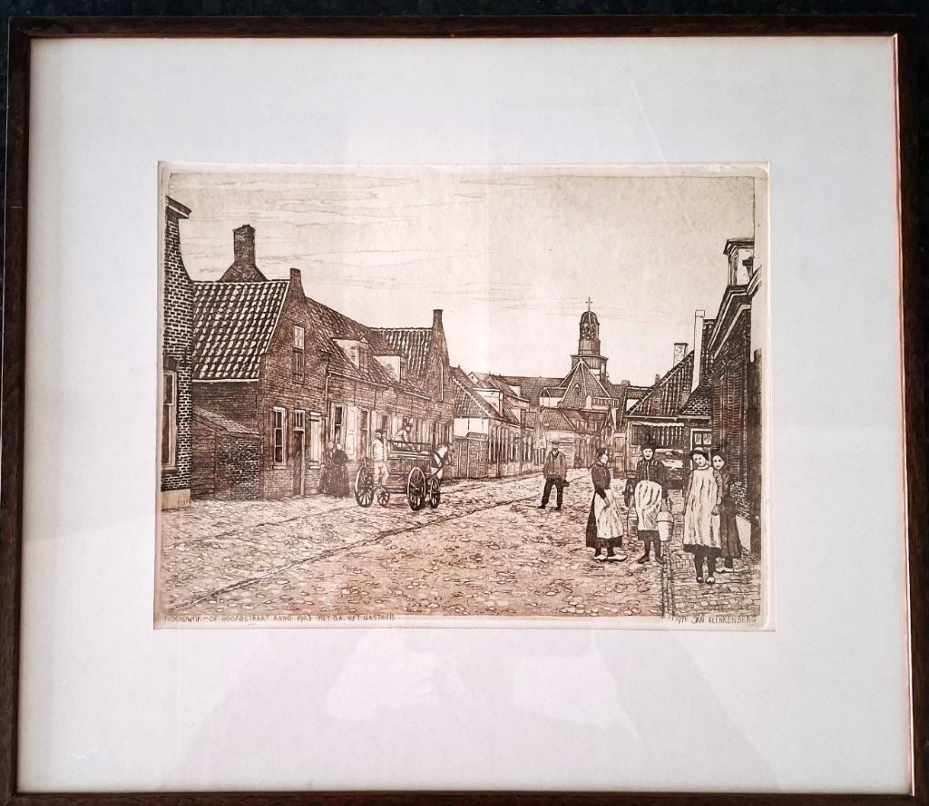 ETS. NOORDWIJK VAN JAN KLINKENBERG 1978, Ets, Stadsgezicht, 1900 - 1949, Ingelijst
