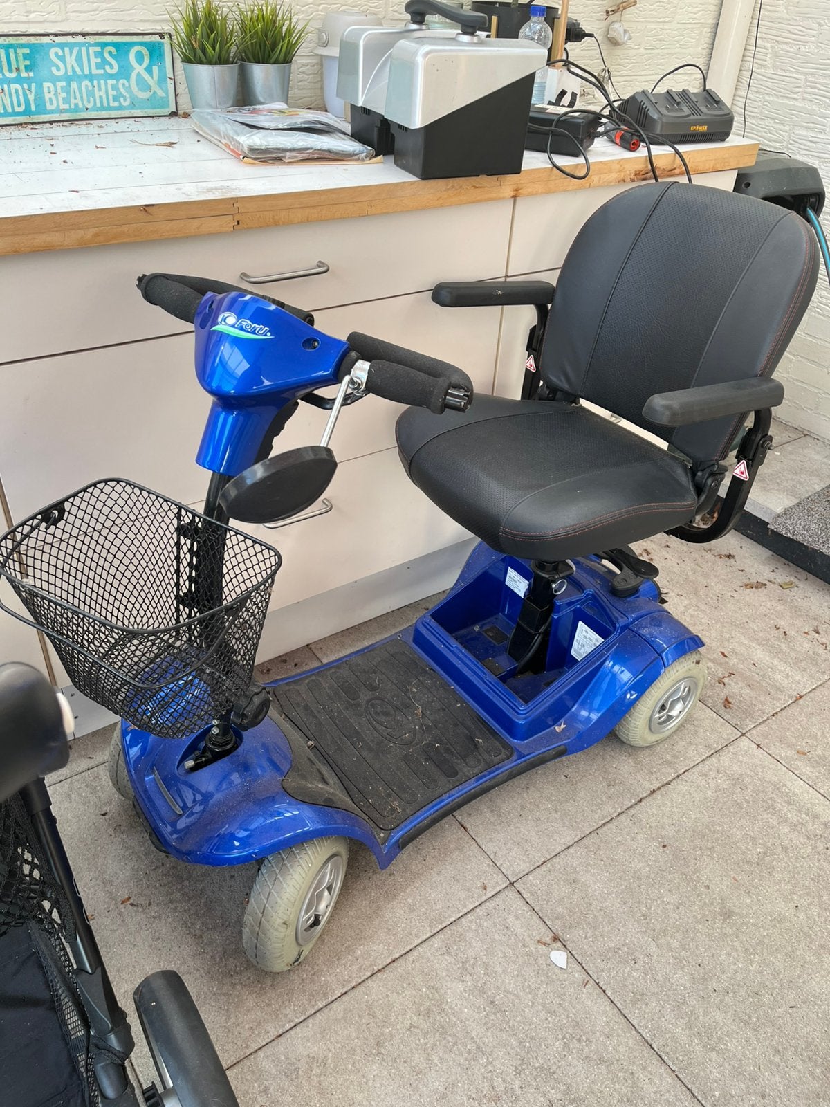 Scootmobiel camping opvouwbaar  blauw  Kymco Mini ls, Diversen, Ophalen, 10 km/u of minder, Kymco, 16 t/m 25 km