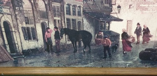 schilderij prent vintage dorps tafereel, Ophalen of Verzenden, 'T Olde Gre-j, Info@toldegrej.nl, Endepoelstraat 20f Didam