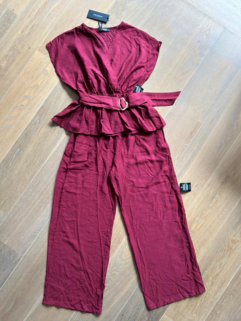 Most Wanted Nieuw Pak - Broek & Top - Burgundi, Ophalen of Verzenden, Nieuw, Maat 42/44 (L), Rood