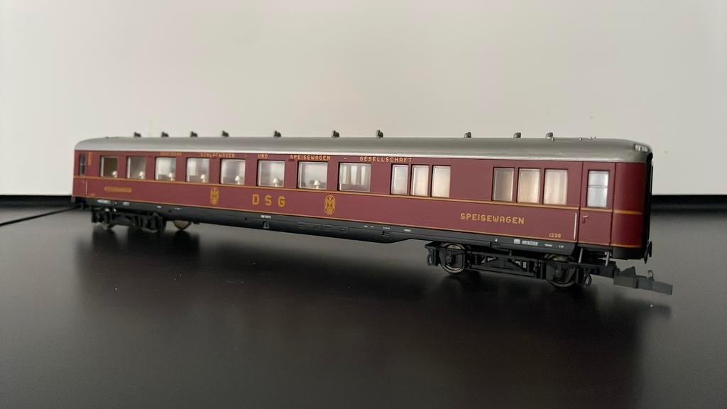Liliput L383601 DB Schürzen-dinerwagen in OVP, Gebruikt, Gelijkstroom, Wagon, Ophalen of Verzenden