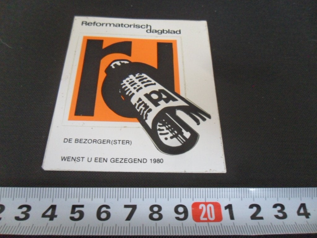 sticker Reformatorisch Dagblad 1980, Ophalen of Verzenden, Zo goed als nieuw