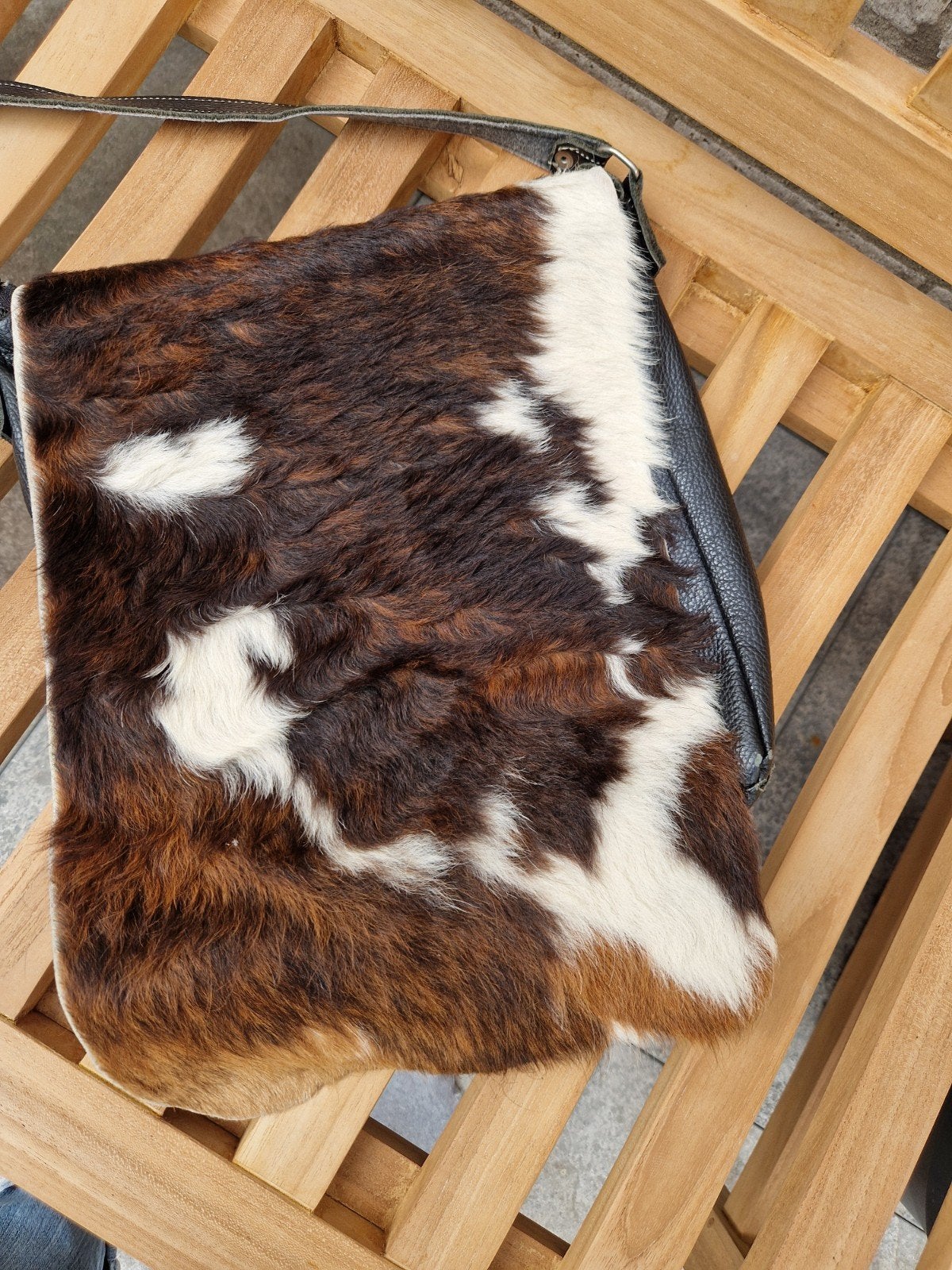 Leren tas geitenhuid cross body, Ophalen of Verzenden, Zo goed als nieuw, Leer