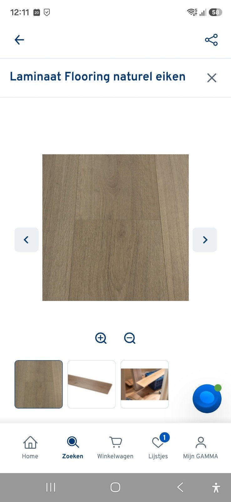1 pak laminaat, Ophalen, Overige materialen, 30 cm of meer, 50 tot 150 cm