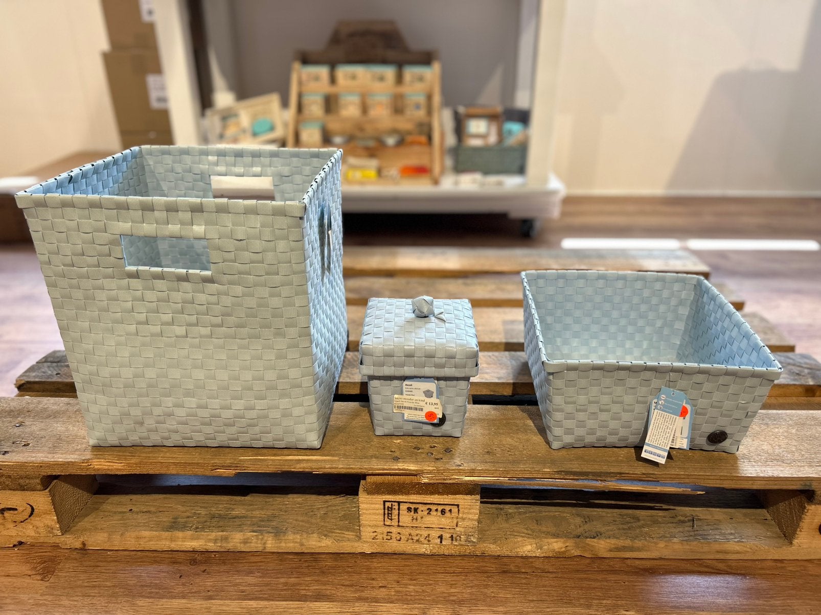 Manden Handed By - Kleur Powder Blue, Kunststof, Mand, Vierkant, Nieuw