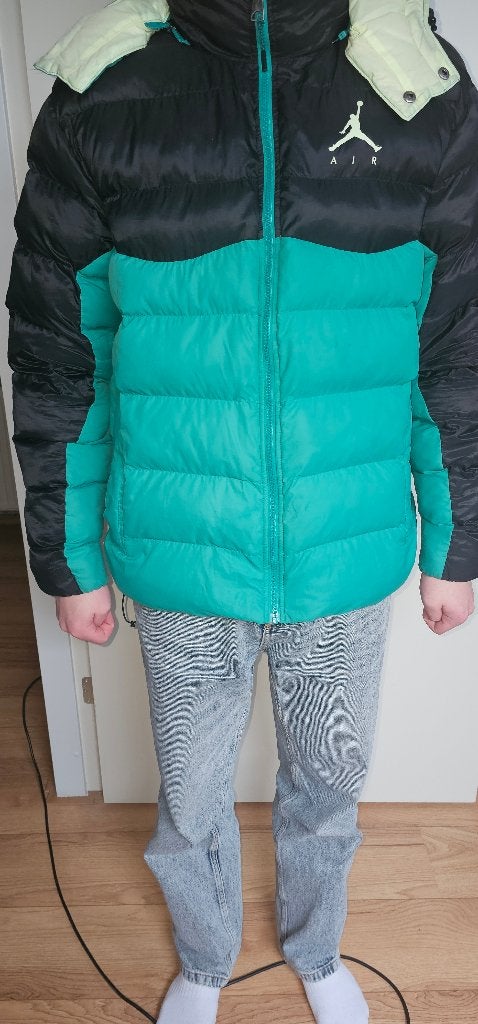 Nike Air Jordan groene donsjas maat M, Maat 48/50 (M), Ophalen of Verzenden, Gedragen, Nike Air Jordan