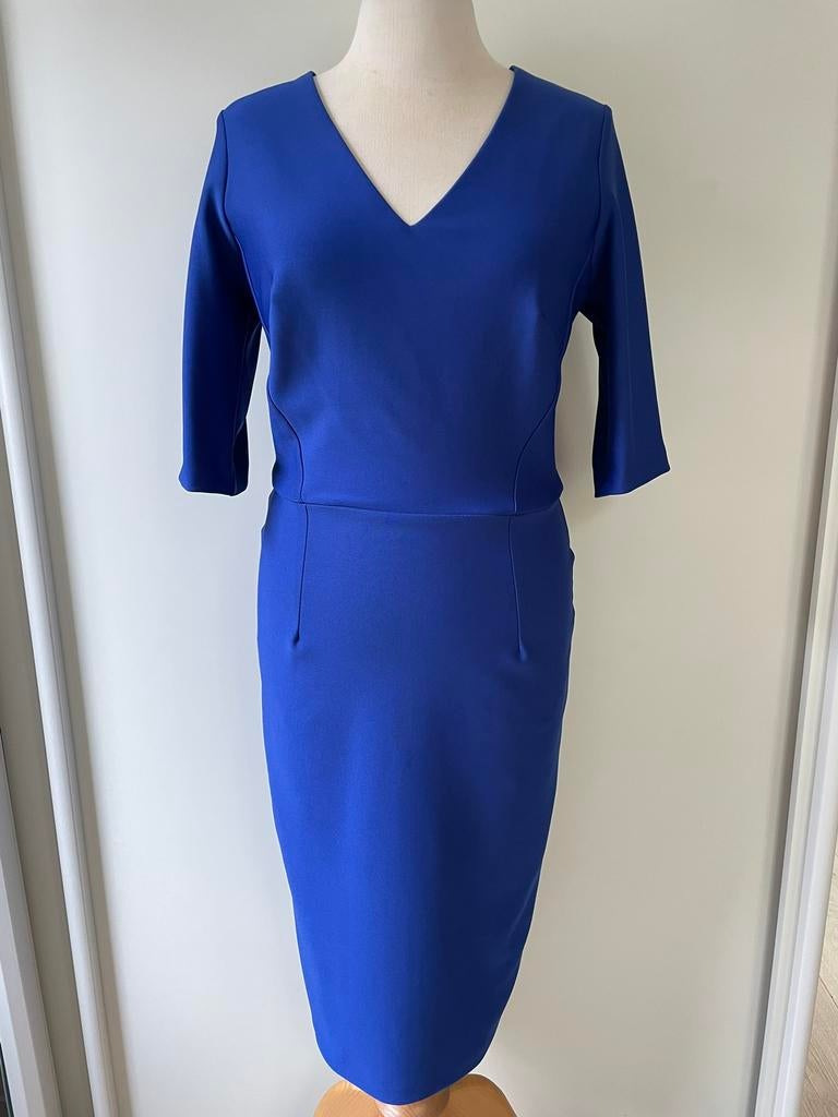 Diva Catwalk blauwe jurk met v-hals, maat M (valt als S/M), Kleding | Dames, Jurken, Maat 38/40 (M), Blauw, Ophalen of Verzenden