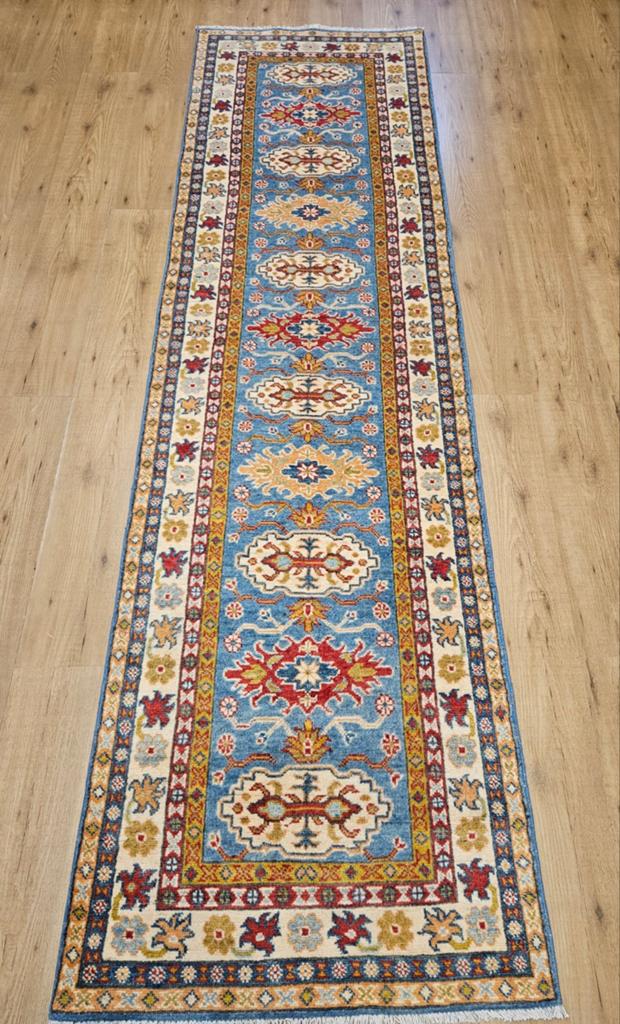 Handgeknoopt oosters tapijt loper kazak 292x82, Info@SlatsAntiek.nl, Crème, Perzisch, Vof Slats Antiek