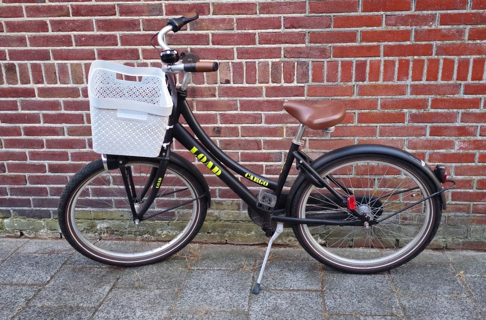 Stoere zwarte Cargo transportfiets 24 inch, 3 versnellingen, Fietsen en Brommers, Fietsen | Meisjes, Ophalen, Terugtraprem, Cargo Load