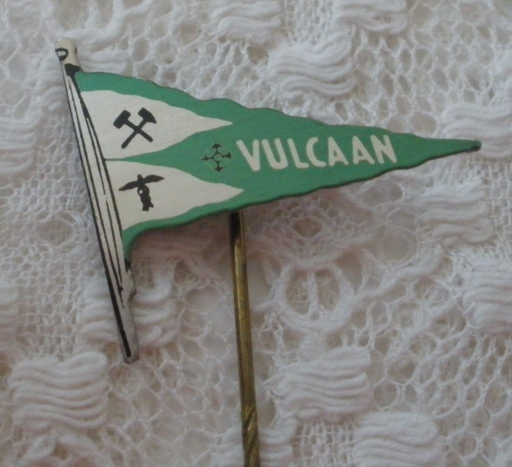 Oud speldje Vulcaan - Rederij - Rotterdam, Ophalen of Verzenden, Zo goed als nieuw, Overige onderwerpen, Speldje of Pin