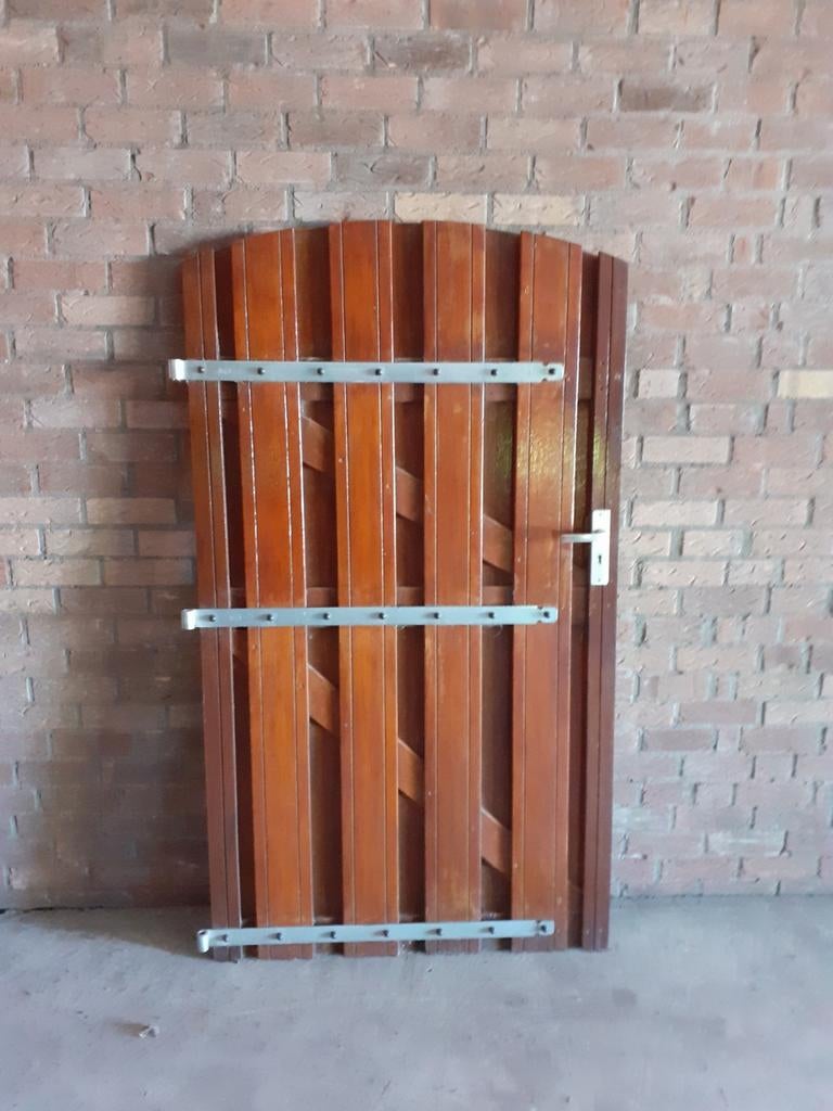 Tuinpoort hardhout 1x1.80m, Tuin en Terras, Ophalen, Hout, Draaipoort, 150 tot 200 cm