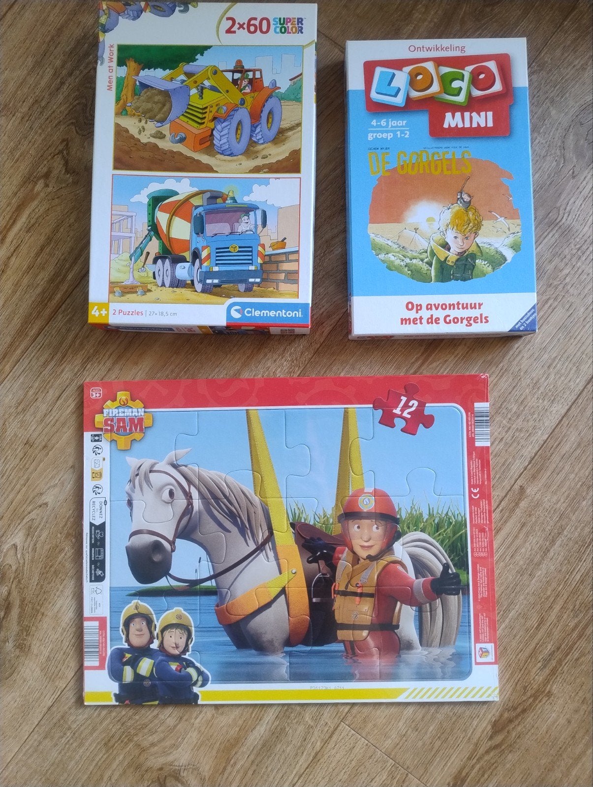 Puzzelset: Clementoni, Logo Mini, Brandweerman Sam, Ophalen, 10 tot 50 stukjes, Gebruikt, 4 tot 6 jaar