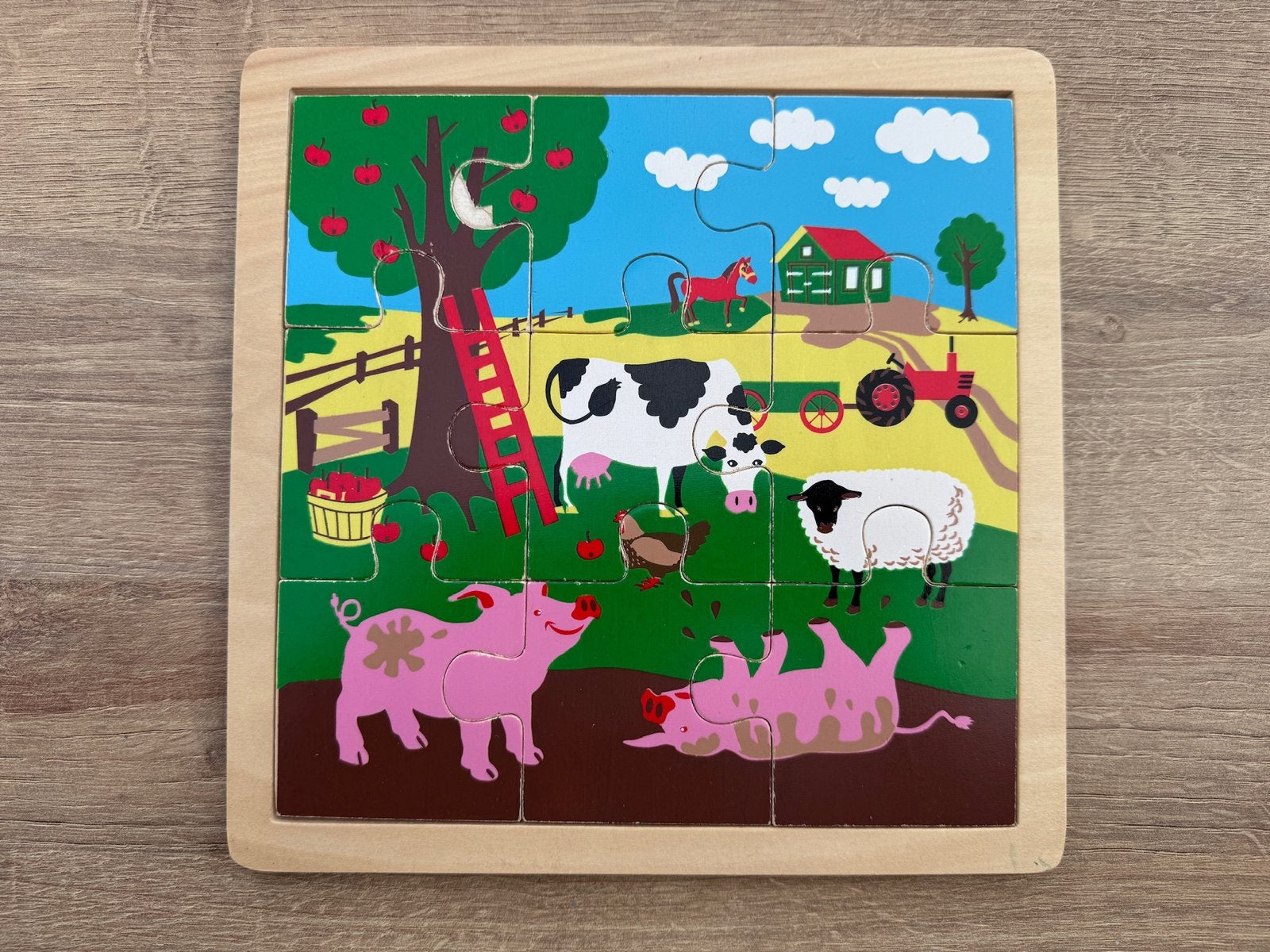 Houten Boerderij Puzzel - Zo goed als nieuw, 2 tot 4 jaar, 10 tot 50 stukjes, Ophalen of Verzenden, Zo goed als nieuw