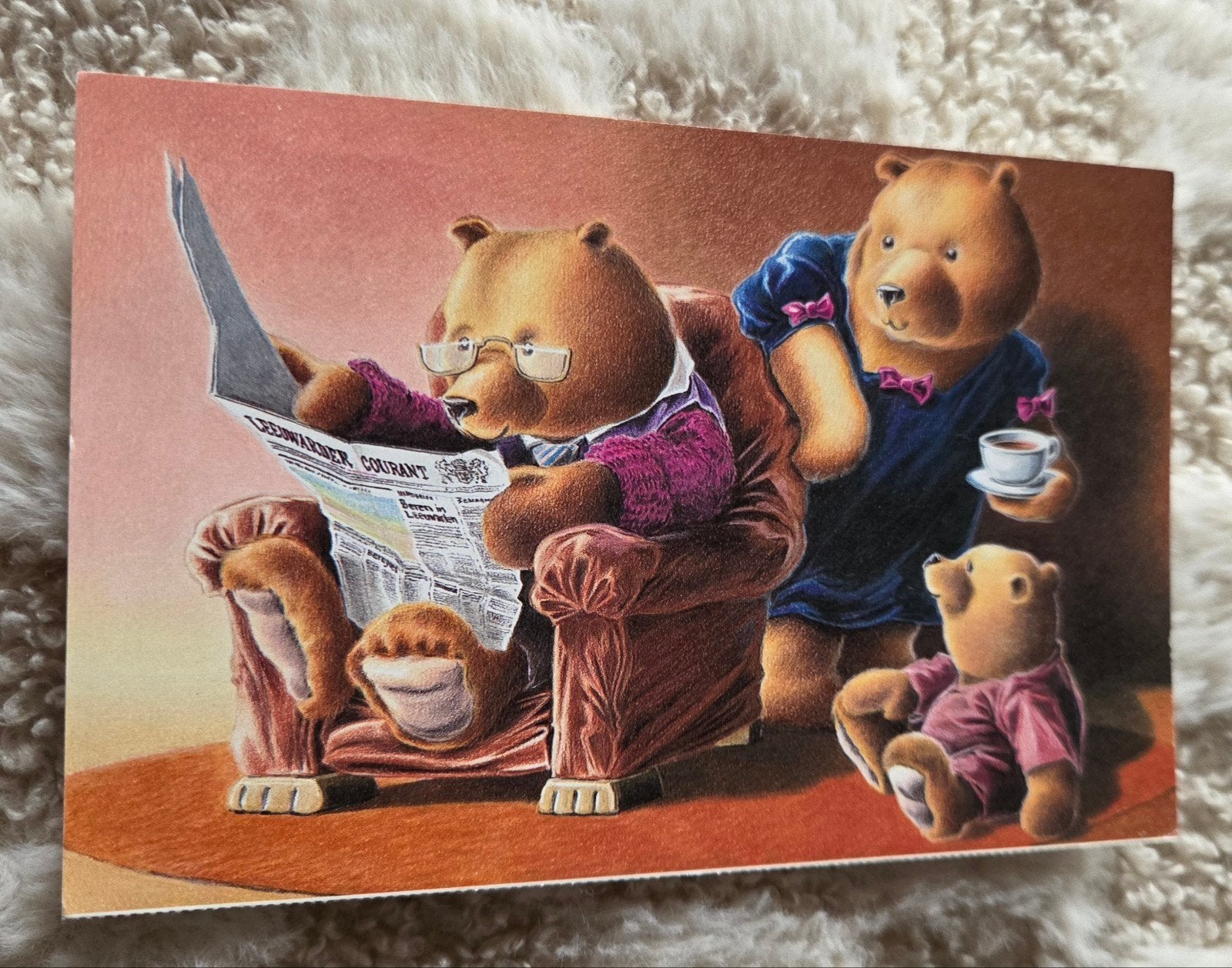 Vintage Unicef Wenskaart - Berenfamilie - Gelopen, Verzenden, 1980 tot heden, Gelopen, Kinderen