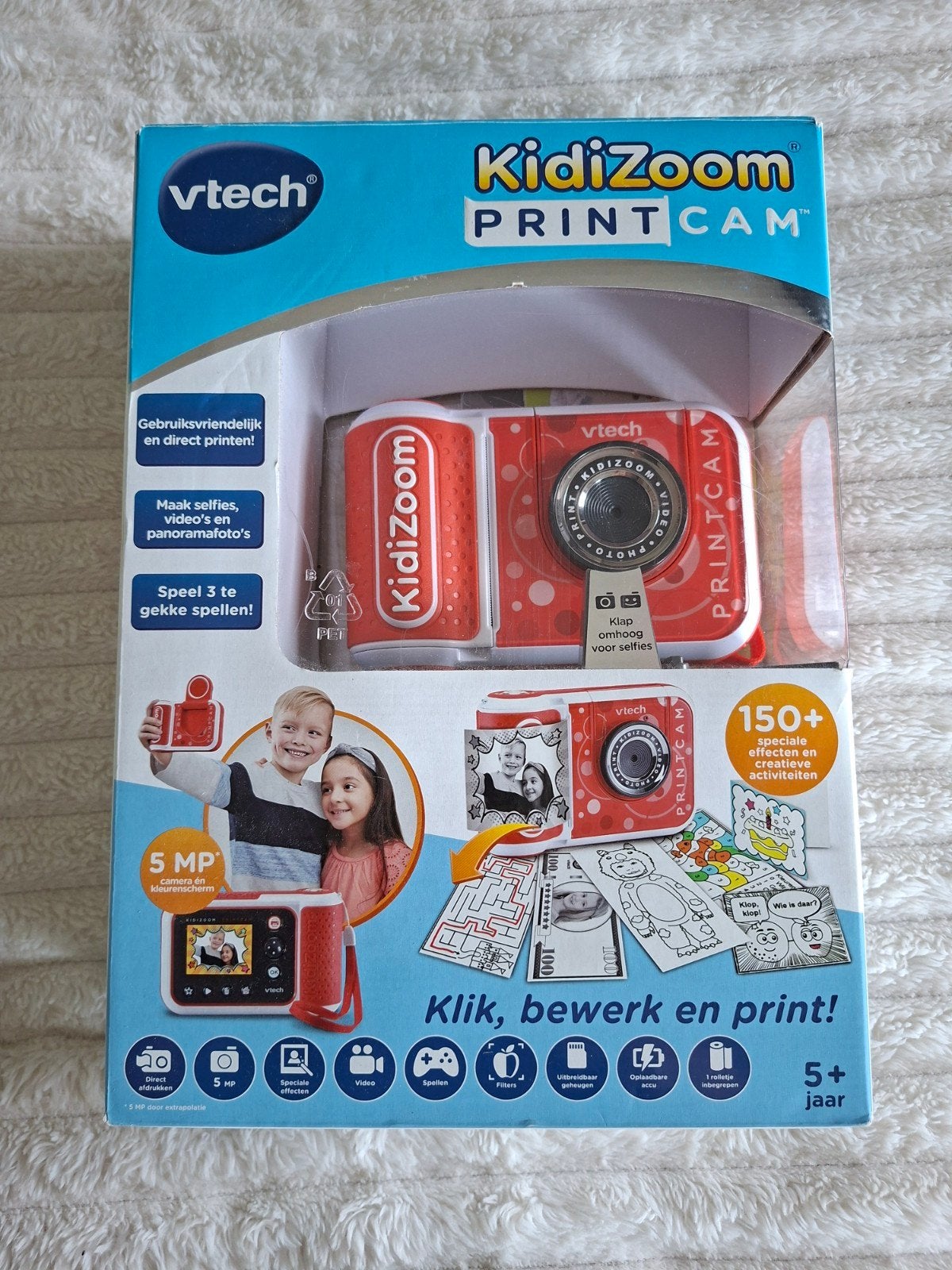Vtech KidiZoom PrintCam - Direct Print Camera, Ingebouwde flitser, Ophalen of Verzenden, Zo goed als nieuw, Kindercamera