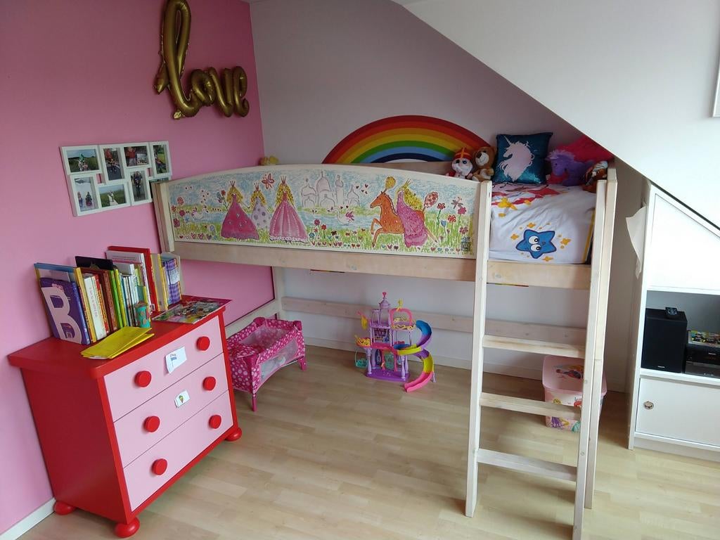 Lifetime bed whitewash, Ophalen, Gebruikt, 90 cm, Eenpersoons