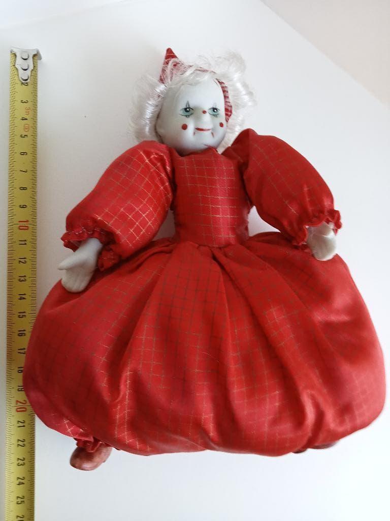 vintage  harlekijn  porseleine  pop  23 cm  uniek, Ophalen of Verzenden, Zo goed als nieuw, Overige typen