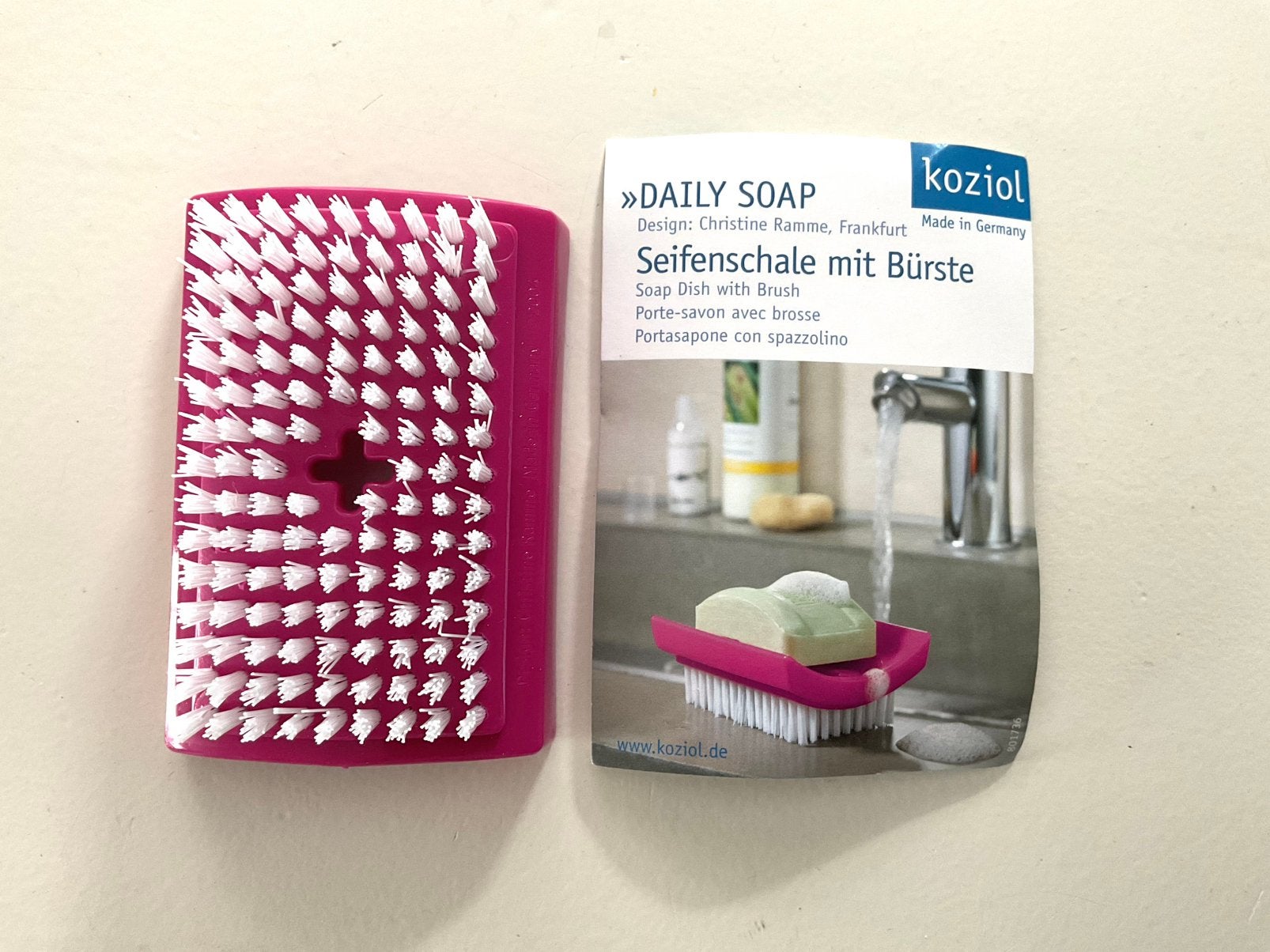 Koziol daily soap nagelborstel en zeephouder ineen, Ophalen of Verzenden, Zo goed als nieuw