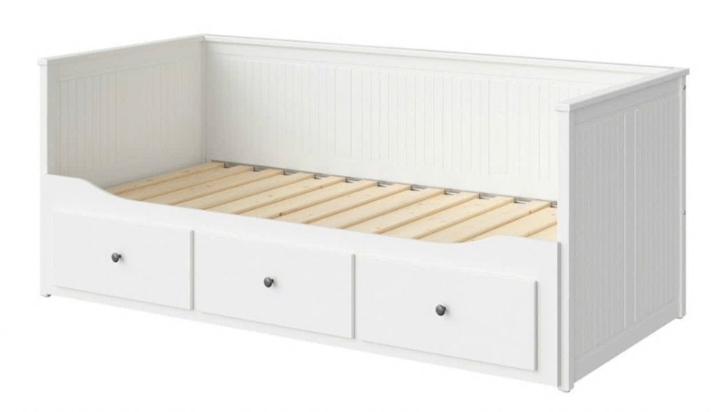 Ikea Hemnes bed uitschuifbaar, Ophalen, Verstelbaar, Eenpersoons, Wit