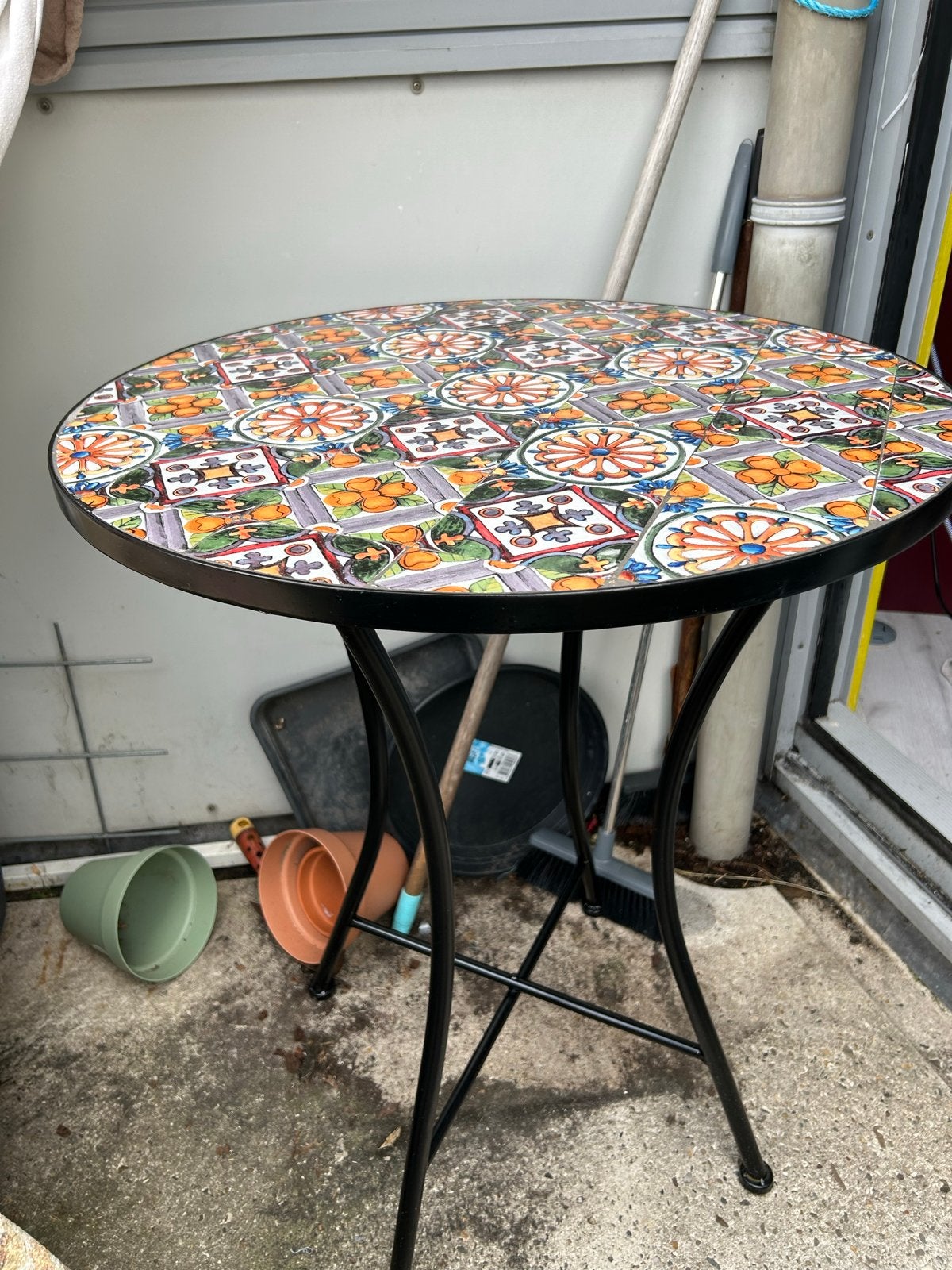 Bistro tafel met mozaïek tegels - Nieuw (doos geopend), Ophalen, Nieuw, Rond, Overige materialen